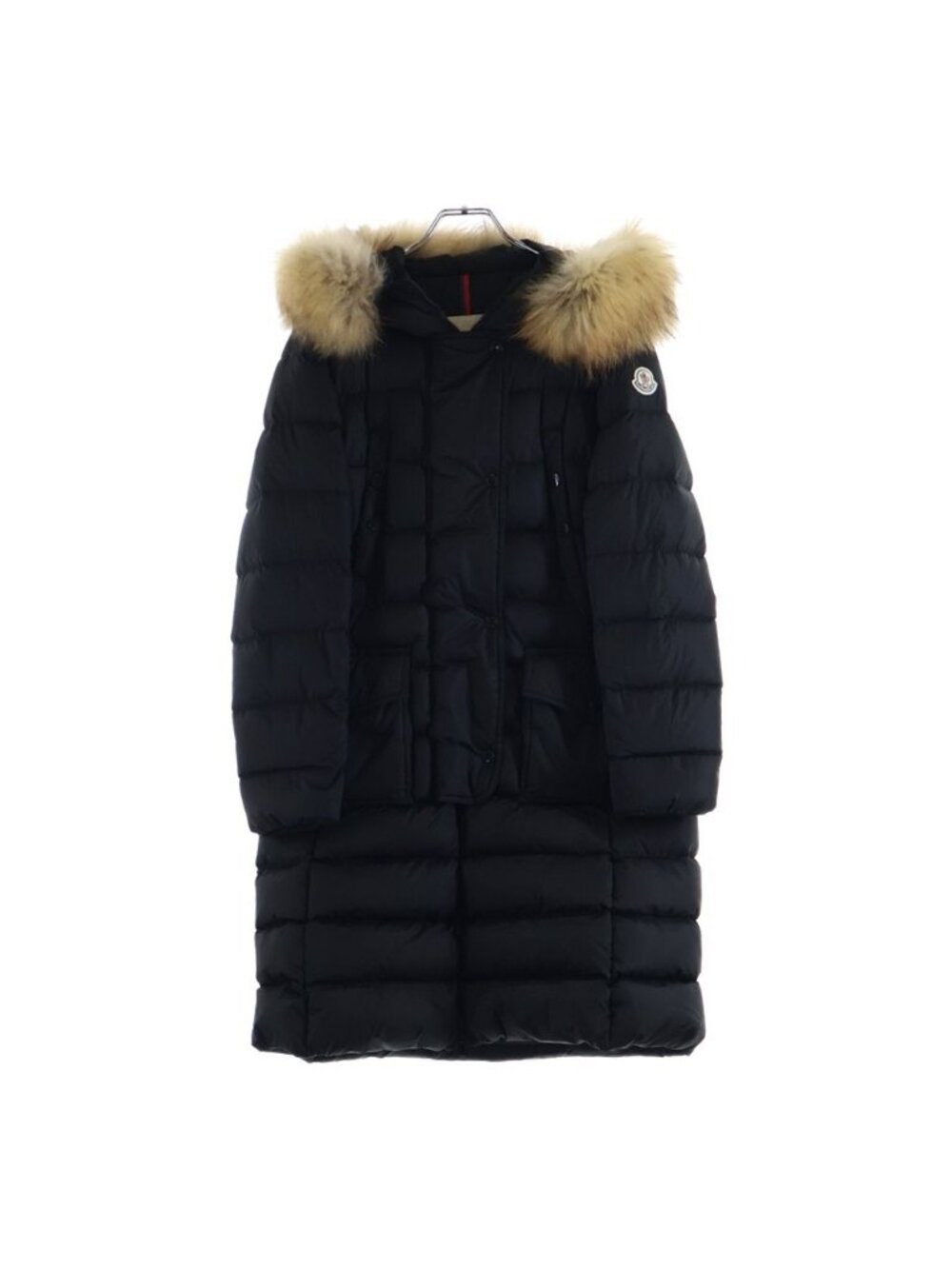 Moncler 17 AW Khloe Long Down Coat Black with Fur Hooded